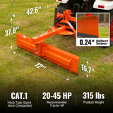 72" 6-Way Rear Blade 3 Point Hitch Tractor Attachment,  RB72S thumbnail 2