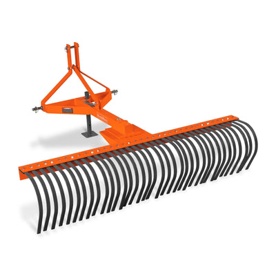 72" Landscape Rake with 36 Tines 3 Point Hitch Tractor Attachment,  LR72