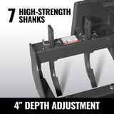 72" Skid Steer Land Plane with 7 Adjustable Scarifier Shanks, Removable Sift Screen and Bolt-On Cutting Blades, SSLP72 thumbnail 4