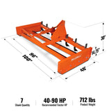 96" Heavy Duty Land Leveler Land Plane Scraper Grader with Shanks 3 Point Hitch,  LP96 thumbnail 2