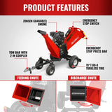 6 inch ZONSEN E-Start 420cc 15hp Gas Powered 4 - Wheel Drum Wood Chipper with Taillight ,  B150 thumbnail 4