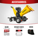 6 inch E-start Zonsen 420cc 15hp Gas Powered 4 - Wheel Drum Wood Chipper with Taillight ,  B150 thumbnail 4