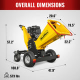 6 inch E-start Zonsen 420cc 15hp Gas Powered 4 - Wheel Drum Wood Chipper with Taillight ,  B150 thumbnail 5
