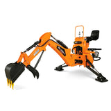 7' Tractor Backhoe Attachment with Mechanical Thumb,  12" Bucket,  ISO/SAE Switchable Controls,  Self-Contained Hydraulic System,  3 Point Hitch Cat.1,  15-50 HP,  BH660M thumbnail 23