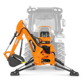 8' Tractor Backhoe Attachment with Mechanical Thumb,  15" Bucket,  ISO/SAE Switchable Controls,  Self-Contained Hydraulic System,  3 Point Hitch Cat.1 & 2,  20-100 HP,  BH760M thumbnail 1