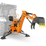 8' Tractor Backhoe Attachment with Mechanical Thumb,  15" Bucket,  ISO/SAE Switchable Controls,  Self-Contained Hydraulic System,  3 Point Hitch Cat.1 & 2,  20-100 HP,  BH760M thumbnail 21