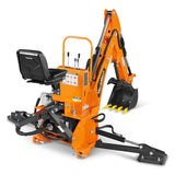 9' Tractor Backhoe Attachment with Mechanical Thumb,  15" Bucket,  ISO/SAE Switchable Controls,  Self-Contained Hydraulic System,  3 Point Hitch Cat.1 & 2,  25-100 HP,  BH860M thumbnail 30