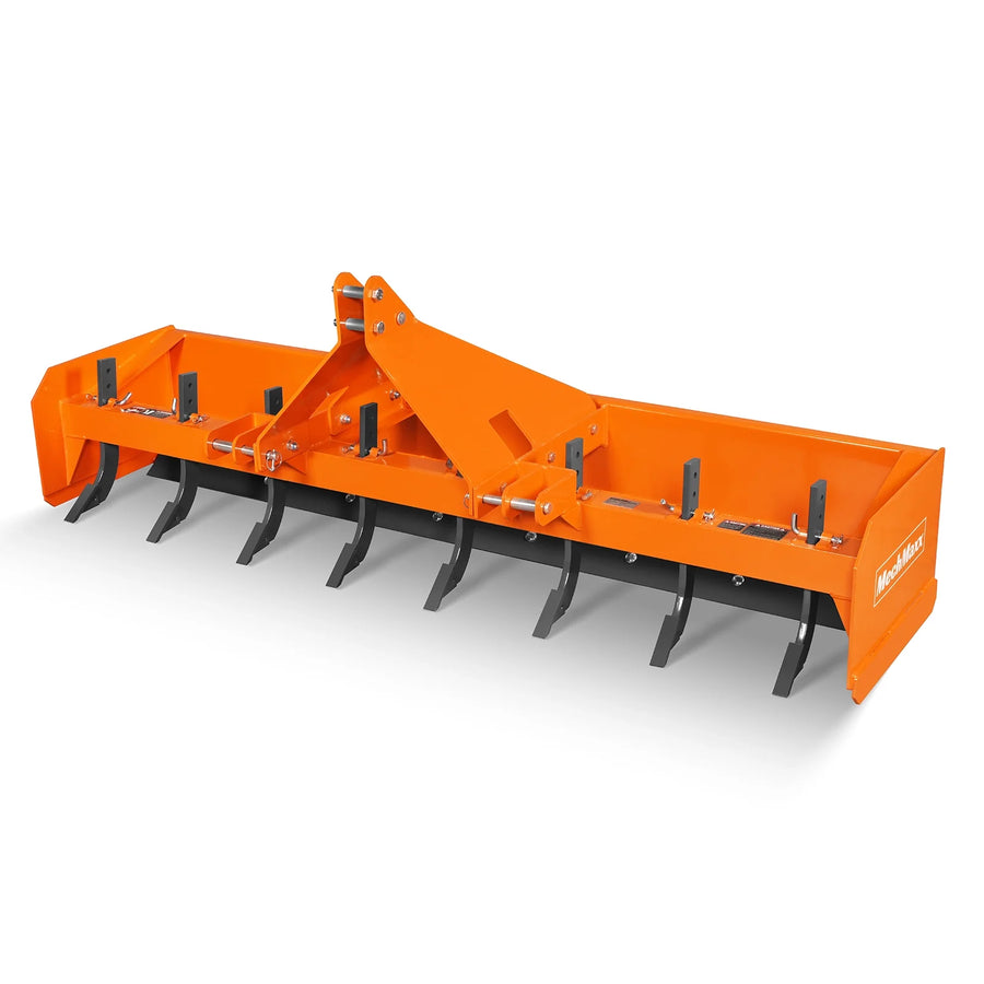 96" Box Blade Scraper with 8 Shanks 3 Point Hitch Tractor Attachment,  BB96