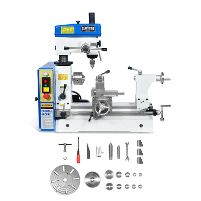 1 HP 16''x16'' Multi-Function Metal Lathe Milling Machine Head for Metalworking Combo Lathe, Drilling, and Milling Operations with Powerful Motor, Perfect for DIY, Workshops, and Professional Combination Metalworking Projects without Stand CLM1620