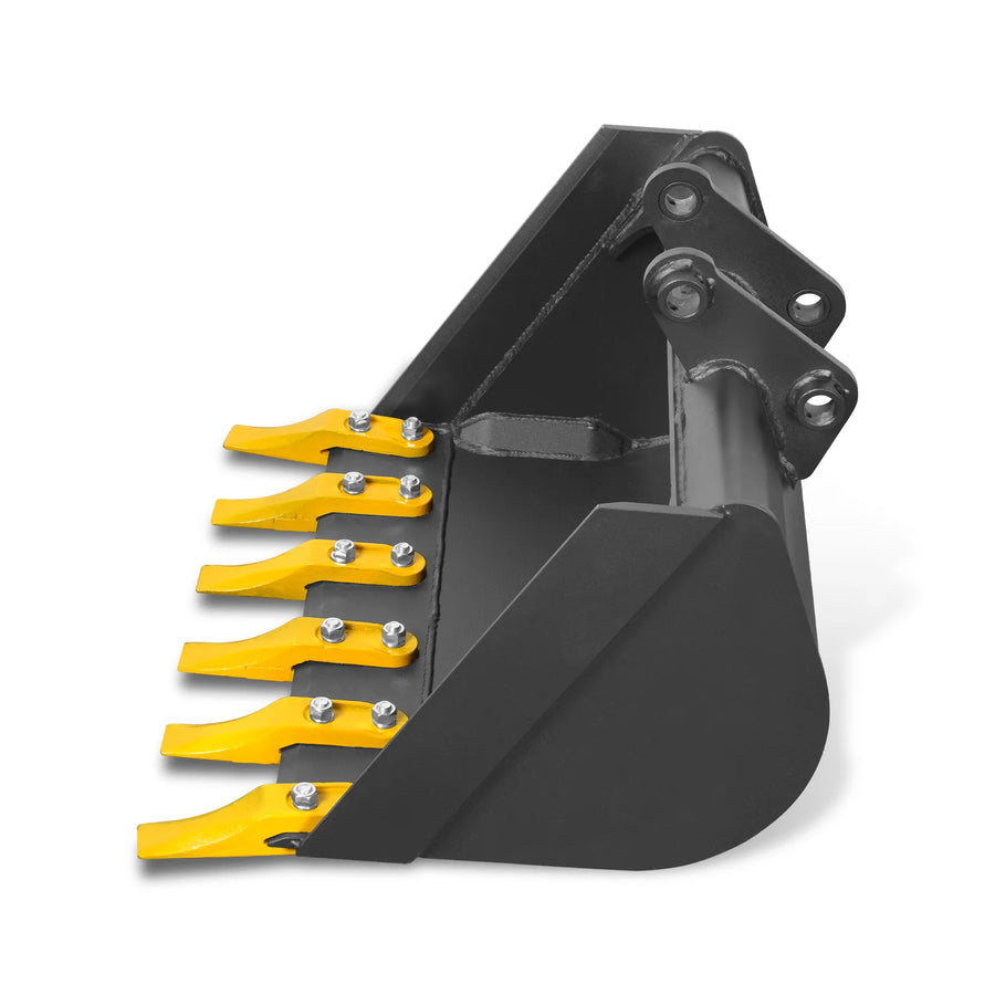 24" Backhoe Bucket without Pins, 6-Carbon Steel Teeth (for SKU: 150162, 150163, 150164, 201162, 201163, 201164)
