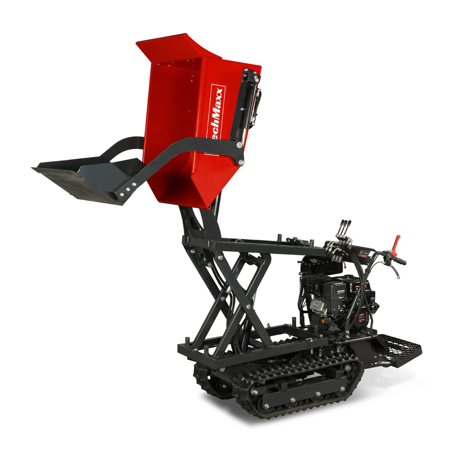 1100lbs Capacity E-Start 10HP 302cc Gas Engine Tracked Dumper Hydraulic Tipping and Lifting with Front Shovel ,  D50HTFL