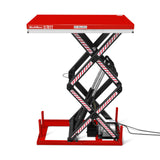 2200 lbs Capacity Stationary Electric Hydraulic Double Scissor Lift Table - 51.2" x 32.3" Platform,  70.1" Lift Height,  UL Certified Motor,  ELTD22 thumbnail 1