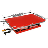 4400 lb Capacity Stationary Electric Hydraulic Double Scissor Lift Table - 63" x 39.4" Platform,  70.1" Lift Height,  UL Certified Motor,  ELTD44L thumbnail 3