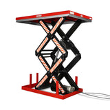 4400 lb Capacity Stationary Electric Hydraulic Double Scissor Lift Table - 63" x 39.4" Platform,  70.1" Lift Height,  UL Certified Motor,  ELTD44L thumbnail 4