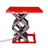 4400 lb Capacity Stationary Electric Hydraulic Double Scissor Lift Table - 63" x 39.4" Platform,  70.1" Lift Height,  UL Certified Motor,  ELTD44L thumbnail 1