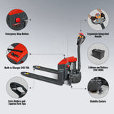 3300lbs Lithium-ion Electric Pallet Jack,  45"x27" Fork,  24V 40Ah Battery,  Walkie Type Truck,  EPT33 thumbnail 6
