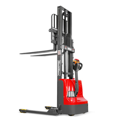 2640lbs Lithium-ion Electric Straddle Stacker,  98" Lift,  Adjustable Legs & Forks,  F26-98S