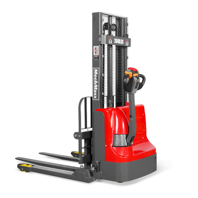 2640lbs Electric Straddle Stacker,  98" Lift,  Adjustable Legs & Forks,  F26-98SLA