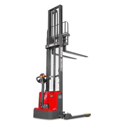 3300lbs Lithium-ion Electric Straddle Stacker,  138" Lift,  Adjustable Legs & Forks,  F33-138S