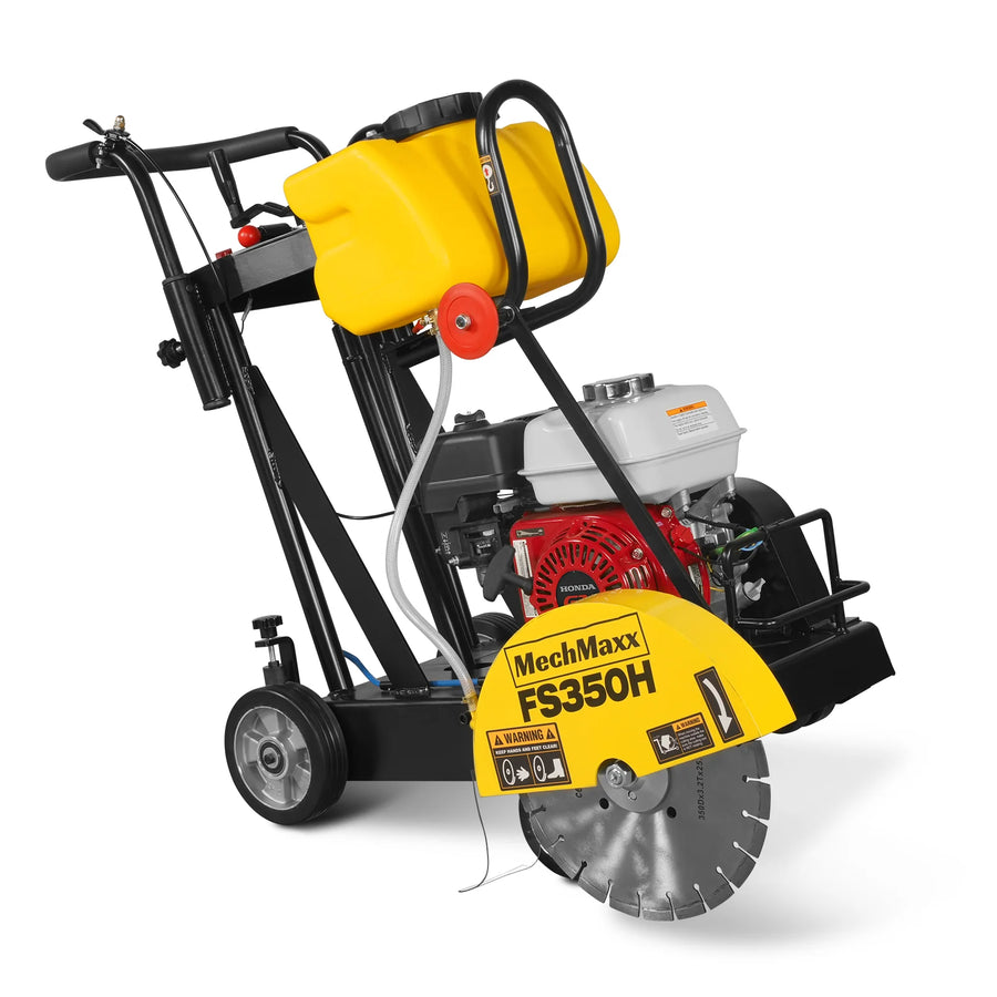 Honda GX160 Walk-Behind Concrete Floor Saw, 14 in Blade, 4 in Cutting Depth, FS350H