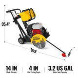 Honda GX160 Walk-Behind Concrete Floor Saw, 14 in Blade, 4 in Cutting Depth, FS350H thumbnail 2