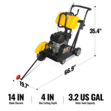5.8 HP Walk-Behind Concrete Floor Saw, 14 in Blade, 4 in Cutting Depth, FS350Z thumbnail 2