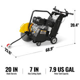 15 HP Walk-Behind Concrete Floor Saw, 20 in Blade, 7 in Cutting Depth, FS480Z thumbnail 2