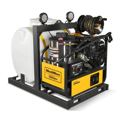 4000 PSI 4 GPM ZONSEN E-Start Engine Hot Water Pressure Washer Skid Mounted with 175 Gal Tank,  HPW40DT