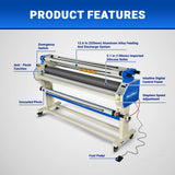 65" Wide Format Full-Auto Cold & Heat Assisted Pneumatic Laminator Machine with 4 Trimmers, Max Speed 40ft/min, 63" Max Width, 1.1" Max Thickness, Infrared Heating, Digital Control Pneumatic Roller Lifting (Requires Air Compressor, Not Included) 1700-B1 thumbnail 3