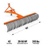 84" Landscape Rake with 42 Tines 3 Point Hitch Tractor Attachment,  LR84 thumbnail 2