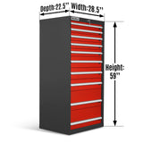 Heavy Duty Modular Drawer Cabinet - Drawer,  59" H x 28.5" W x 22.5" D Tool Storage Organizer,  Steel Construction thumbnail 2