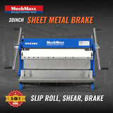 30-inch 3-in-1 Pan and Box Brake – Slip Roll, Shear, Bending Machine for Sheet Metal, 20 Gauge Mild Steel, Adjustable Fingers, Heavy Duty, Metalworking, Fabrication, Rolling, Bending MMCB3016 thumbnail 2