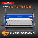 40-inch 3-in-1 Pan and Box Brake – Slip Roll, Shear, Bending Machine for Sheet Metal, 20 Gauge Mild Steel, Adjustable Fingers, Heavy Duty, Metalworking, Fabrication, Rolling, Bending MMCB4020 thumbnail 2
