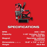 Milwaukee 2788-22HD M18 FUEL 1-1/2" Lineman Magnetic Drill HIGH DEMAND Kit thumbnail 8
