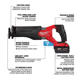 Milwaukee  2822-22 M18 FUEL™ SAWZALL® Recip Saw W/ One-Key™- 2 battery XC5.0 Kit thumbnail 17