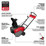 Milwaukee 3036-22HD M18 FUEL 21" Auger Propelled Dual Battery Single Stage Snow Blower Kit thumbnail 7