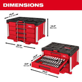 Milwaukee 48-22-9491 242pc. 1/4”, 3/8”, & 1/2” Drive Metric & SAE Ratchet/Socket Set w/ Tool Box thumbnail 6