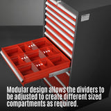 Heavy Duty Modular Drawer Cabinet - 11 Drawer,  59" H x 28.5" W x 28.5" D Tool Storage Organizer,  Steel Construction thumbnail 5