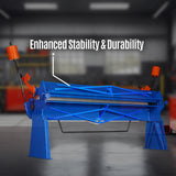 100-inch Manual Sheet Metal Brake - 12 Gauge Bending Capacity, Adjustable Fingers, 8 Ft. Heavy-Duty Steel Construction, Precision Bending for Box and Pan PB10012 thumbnail 8