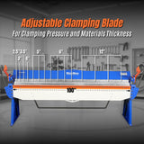 100-inch Manual Sheet Metal Brake - 12 Gauge Bending Capacity, Adjustable Fingers, 8 Ft. Heavy-Duty Steel Construction, Precision Bending for Box and Pan PB10012 thumbnail 5