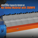 120-inch Manual Sheet Metal Brake - 14 Gauge Bending Capacity, Adjustable Fingers, Heavy-Duty Steel Construction, Precision Bending for Box and Pan PB12014 thumbnail 6