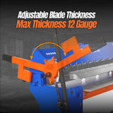 48” Manual Pan and Box Brake - Heavy Duty, Durable Construction, 12 Gauge Mild Steel, 135° Bending Angle, Individual Bending Fingers" PB4812 thumbnail 7
