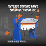 48” Manual Pan and Box Brake - Heavy Duty, Durable Construction, 12 Gauge Mild Steel, 135° Bending Angle, Individual Bending Fingers" PB4812 thumbnail 6