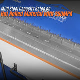 48” Manual Pan and Box Brake - Heavy Duty, Durable Construction, 12 Gauge Mild Steel, 135° Bending Angle, Individual Bending Fingers" PB4812 thumbnail 5