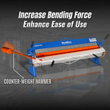 48" Manual Pan and Box Brake - 16 Gauge Mild Steel Capacity, 135° Bending Angle, 16 Precision Fingers, Durable Construction for Accurate Bends" thumbnail 2