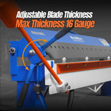 48" Manual Pan and Box Brake - 16 Gauge Mild Steel Capacity, 135° Bending Angle, 16 Precision Fingers, Durable Construction for Accurate Bends" thumbnail 7