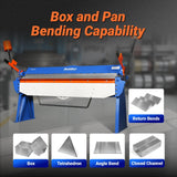 80-inch Manual Sheet Metal Brake - 12 Gauge Bending Capacity, Adjustable Fingers, 6 Ft. Heavy-Duty Steel Construction for Precision Bending PB8012 thumbnail 6