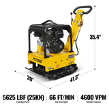 5.8 HP Reversible Plate Compactor with Wheel Kit and Extension Plates, 5625 lb Centrifugal Force, PC150Z thumbnail 2