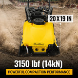 5.8 HP Vibratory Plate Compactor with Wheel Kit, 3150 lb Centrifugal Force for Soil, Gravel, Asphalt and Paver Base, PC80Z thumbnail 4