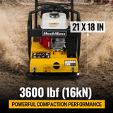 Honda GX160 Vibratory Plate Compactor with Wheel Kit, 3600 lb Centrifugal Force for Soil, Gravel, Asphalt and Paver Base, PC90H thumbnail 4